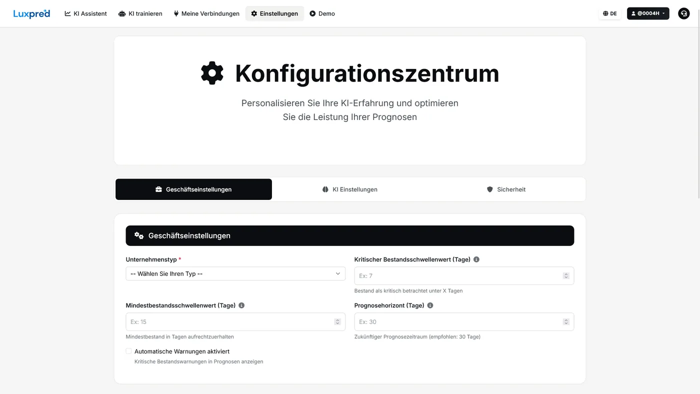 Geschäftsparameter