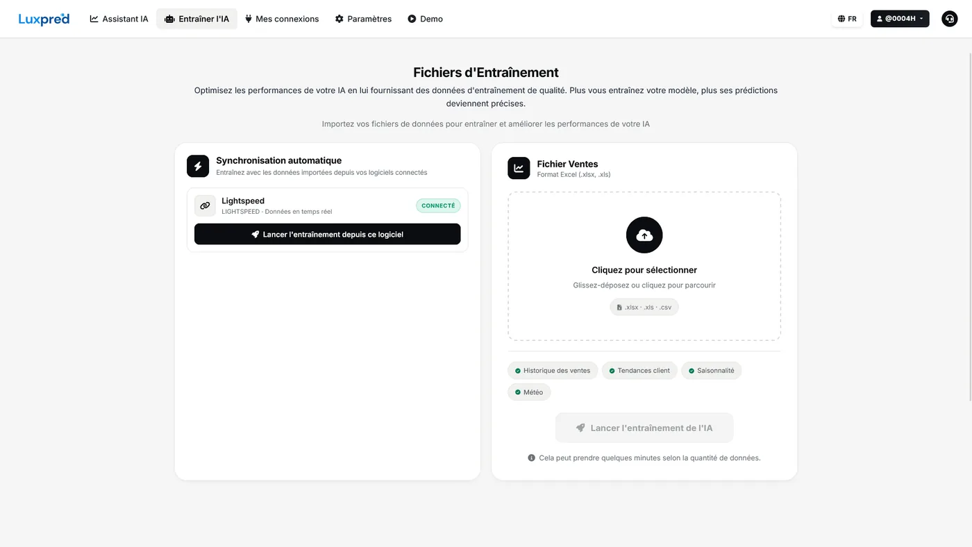 Fichiers d'entrainement
