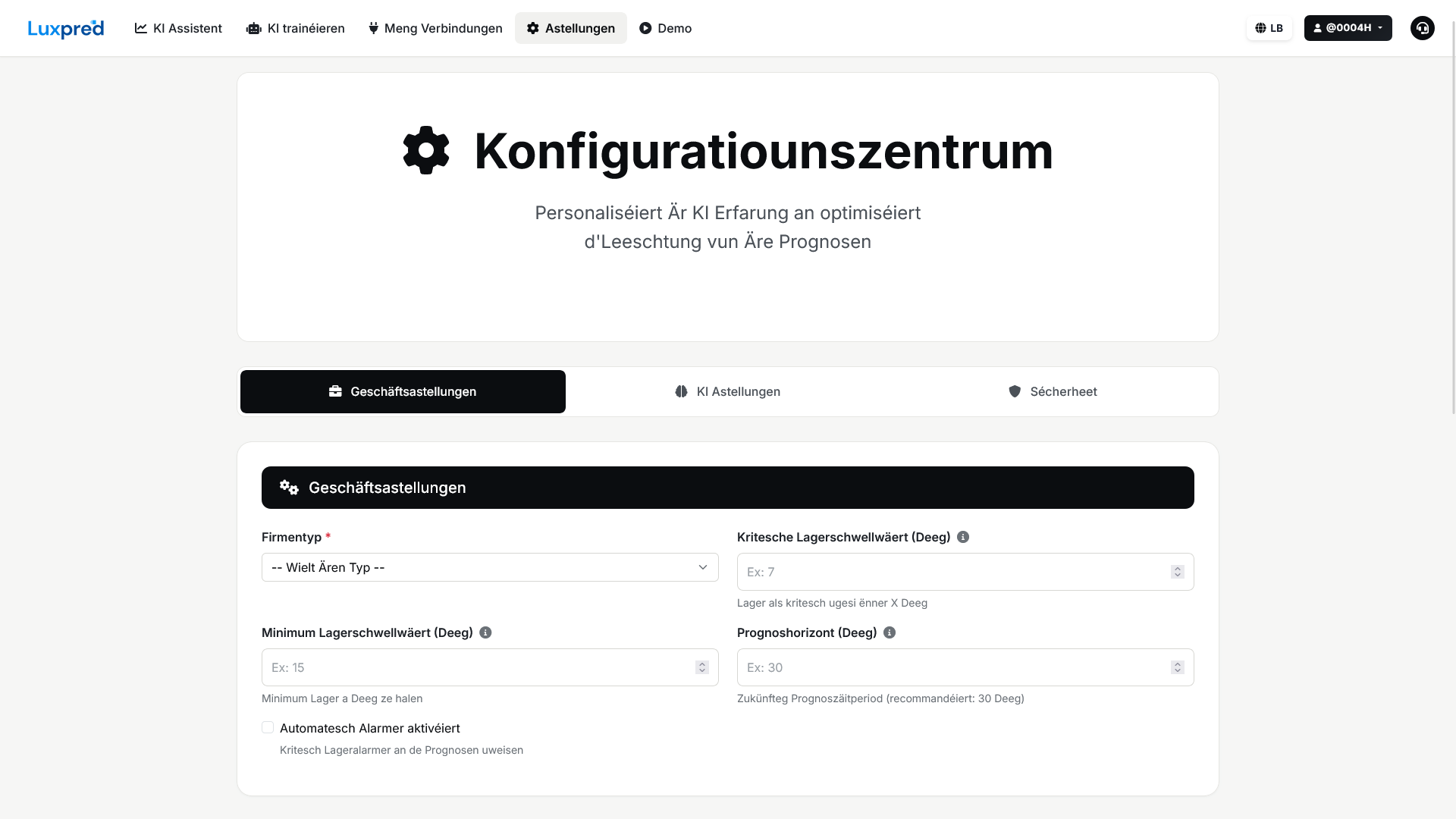 Geschäftsparameteren
